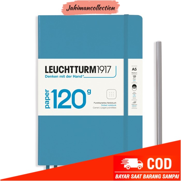 

✨ BISA COD ✨ LEUCHTTURM 1917 Edition 120G Notebook Medium A5 203p. Hardcover - Nordic Blue, Dotted