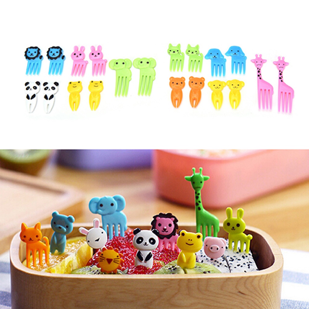 [justbuyingg.id] 10pcs Animal Farm cartoon fruit fork sign resin fruit toothpick for Kids sign ID