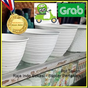 ORI BJP POT TAWON 21 CM / POT KW MADU 25 PUTIH TAWON POT 22 PLASTIK 21CM VAS POT BUNGA TAWON OK