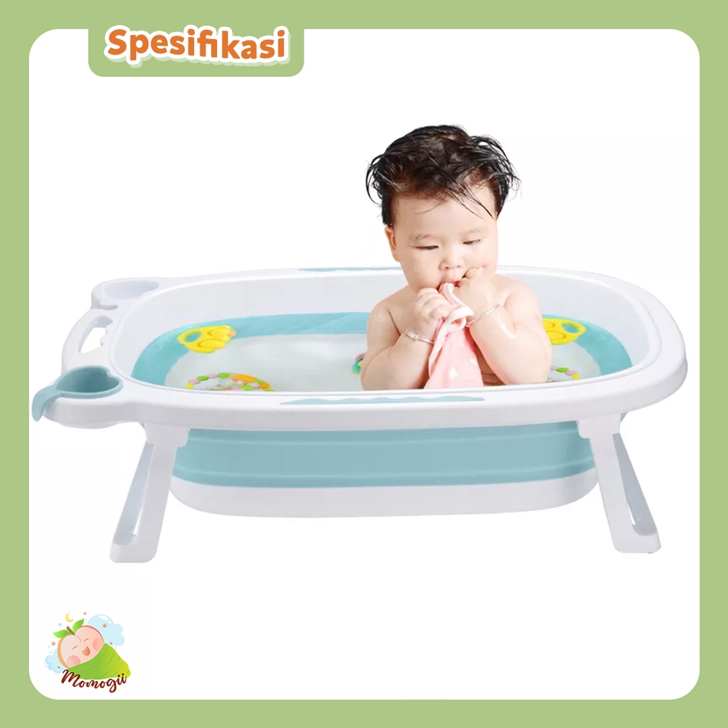 MOMOGII Bak Mandi Bayi Portable Foldable Baby Bath Tub Tempat Mandi Bayi Dapat Dilipat