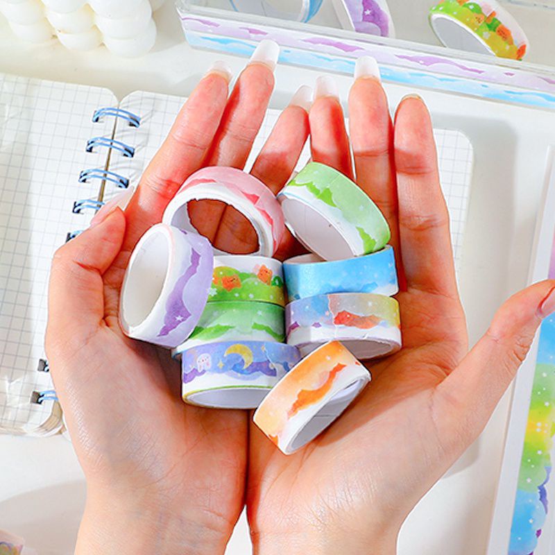 

KIANDAA 1 ROLL WASHITAPE SELOTIP WASHI TAPE PLESTER WARNA WARNI MOTIF AWAN GELOMBANG BEAR GRADASI WARNA PASTEL DECO JURNAL PC STATIONERY MAKASSAR