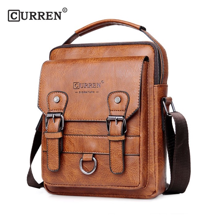 Curren 8618 Tas Selempang Pria Kulit Messenger Bag Anti Air Original