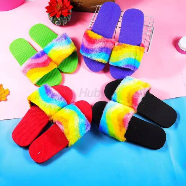 Sandal slip on blu sandal selop