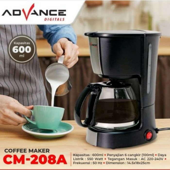 Coffee Maker Electric Advance Mesin Pembuat Kopi CM 208A 208 A 0,6L