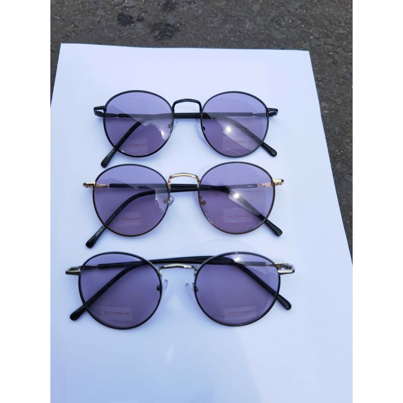 FRAME KACAMATA KOREA BULAT 9765 LILO + LENSA PHOTOCROMIC ( NORMAL ) NO MINUS DAN ANTI RADIASI