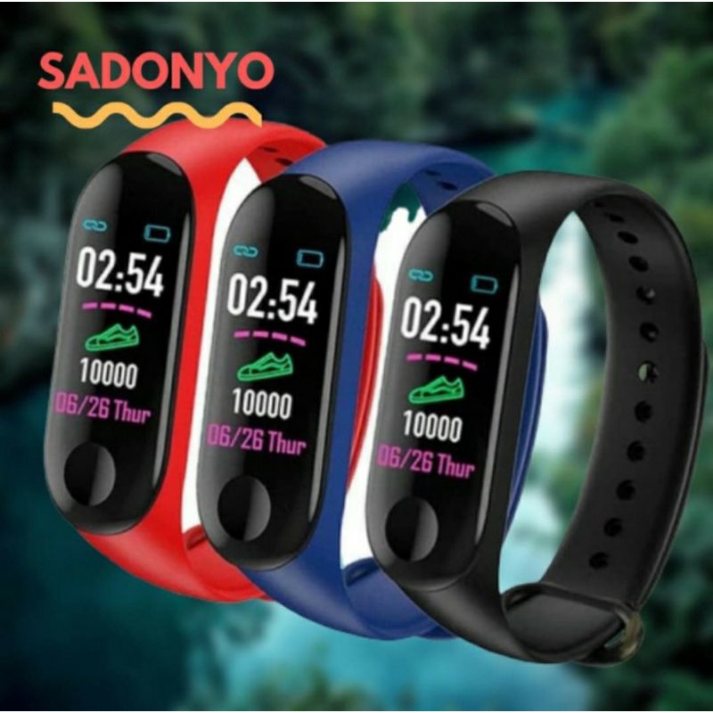 Smartband M3 smartwatch Heart Rate waterproof ip67 Mirip Mi Band 3