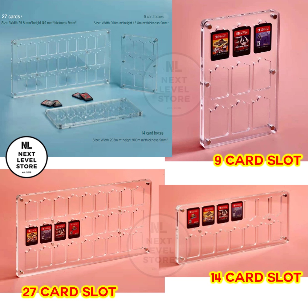 Magnetic Game Card Storage Box Acrylic Clear for Nintendo Switch Games