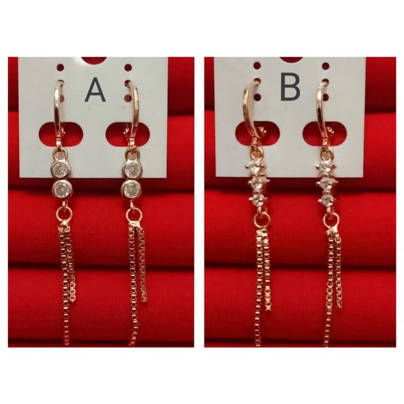 NAC13. Anting xuping wanita lapis emas dgn mata zircon