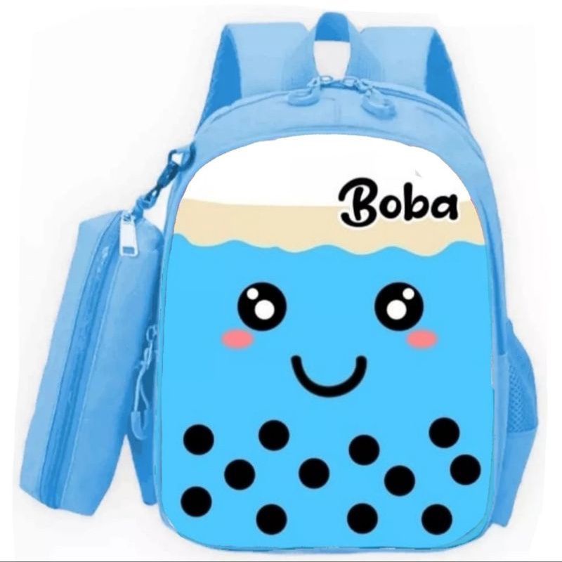 Tas Labubu anak  BOBA Tas Ransel Sekolah Anak Perempuan TK SD PAUD BONUS TEMPAT PENSIL Terbaru Lucu Kekinian