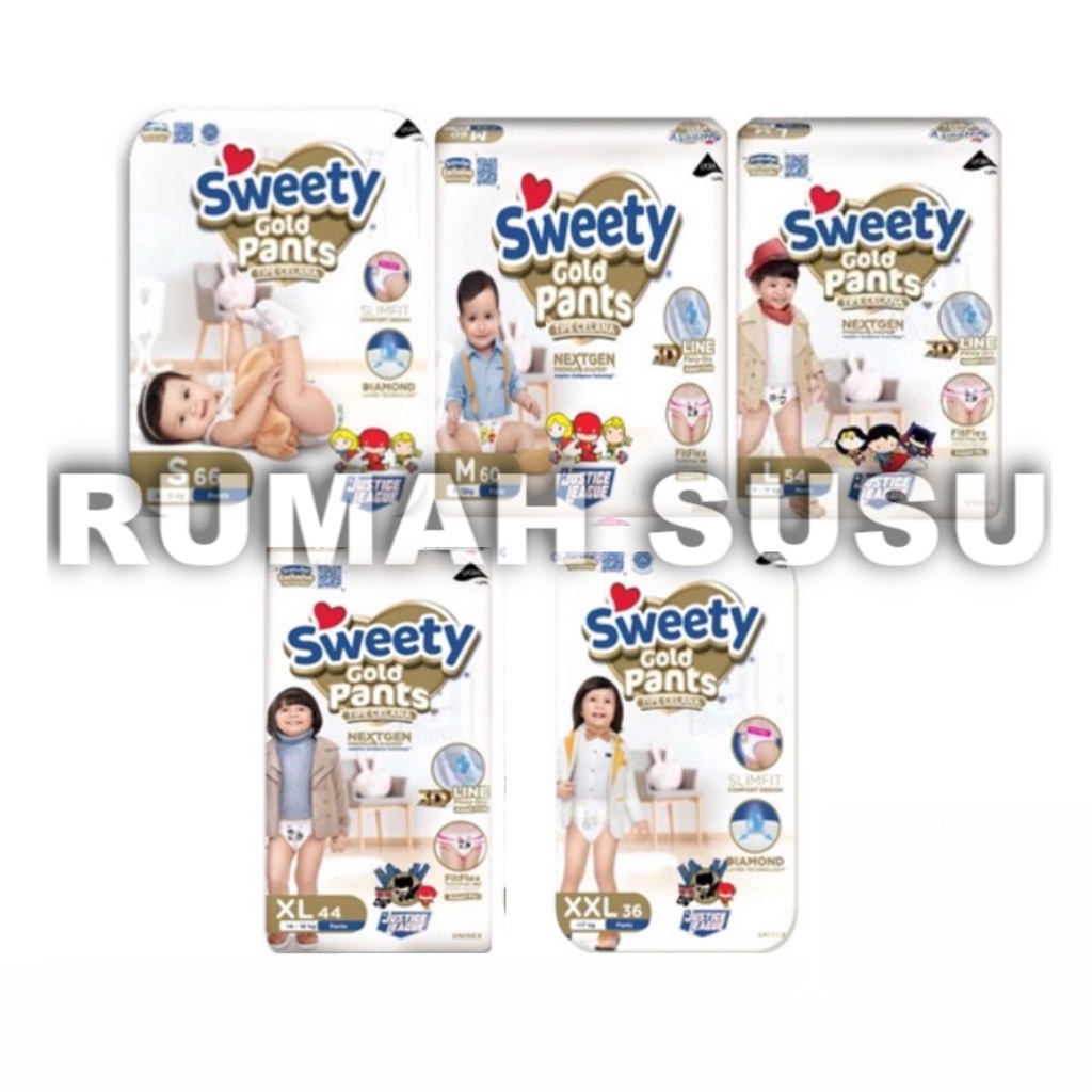 Sweety Pantz Gold S66, M60, L54, XL44, XL36/RUMAH SUSU