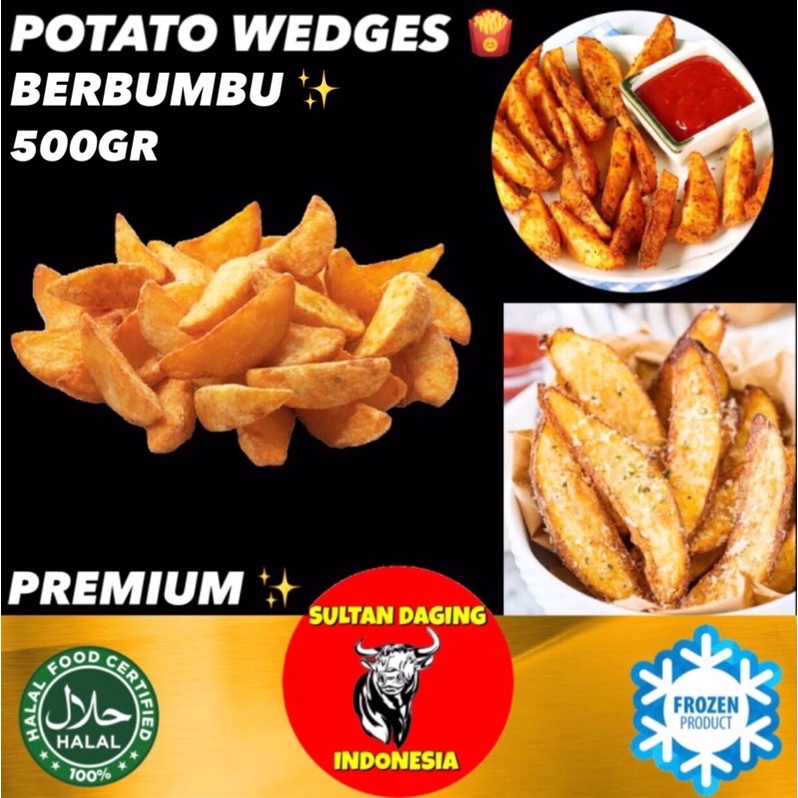 

KENTANG WEDGES 500 GRAM BERBUMBU/ KENTANG WEDGES FROZEN/ KENTANG MCD/ POTATO WEDGES BERBUMBU/ KENTANG WEDGES 500GR/ KENTANG WEDGES PREMIUM 500 GRAM