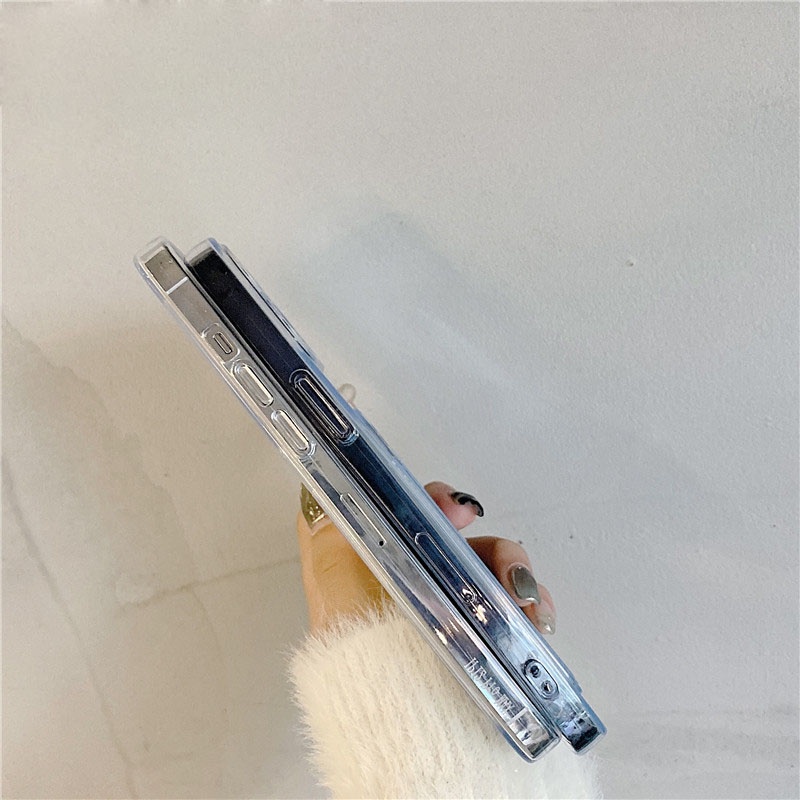 Soft Case Transparan Motif Hati Laser Untuk Iphone 13 Pro Max 11 12 Xr 6 7 8 Plus X Xs Max Se 2020