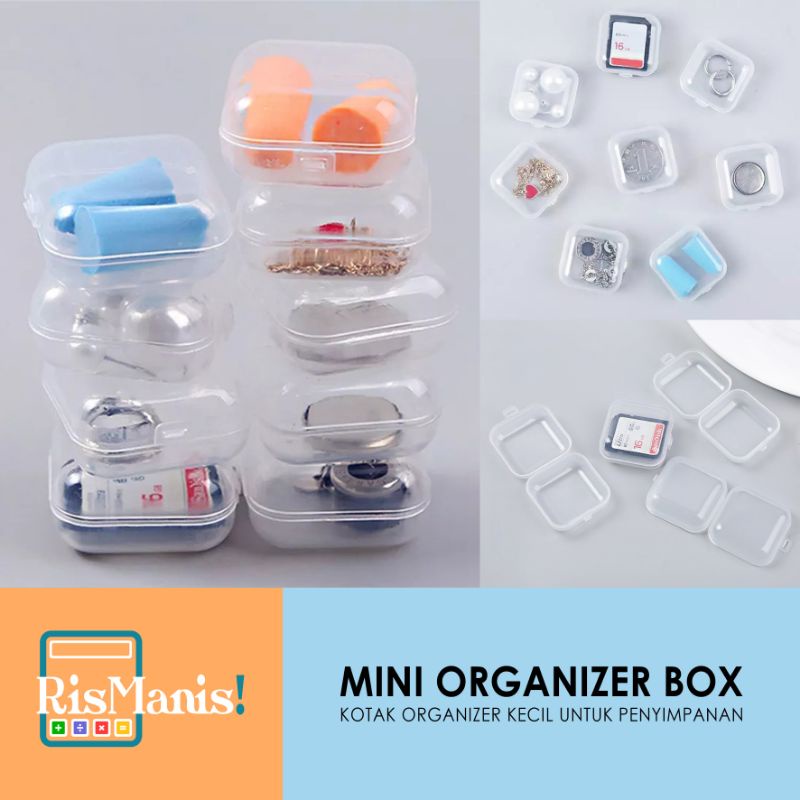 MINI ORGANIZER BOX Kotak Kecil Bahan Plastik Serbaguna Tempat Penyimpanan Aksesoris Obat Memory Card