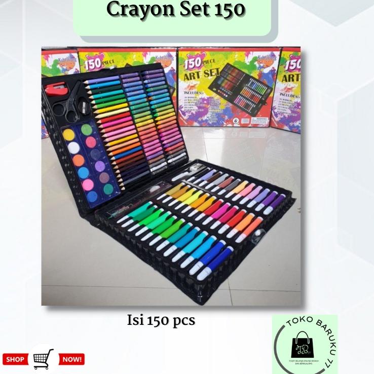 

Best - Crayon Set / Pensil Warna 150 Pcs Alat Tulis Krayon Menggambar Melukis Mewarnai