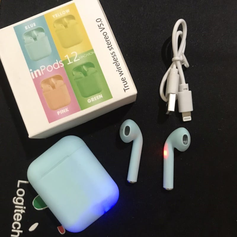 [MURAH] Hedset Bluetooth i12 Macaron Earphone Bluetooth Wireless android iphone /Headset Bluetooth i12