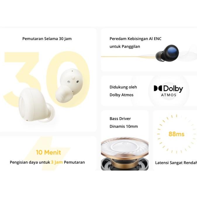 realme Buds Q2S TWS Bluetooth 5.2 Earphone - GARANSI RESMI