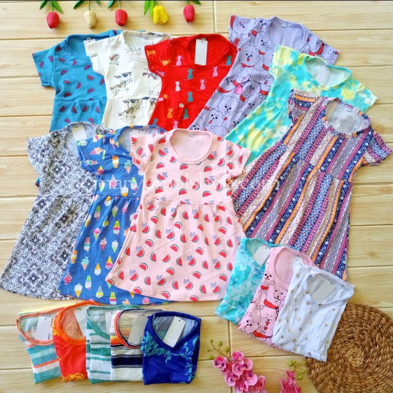 Pakaian Anak Perempuan Daster bayi (baby girl) bahan katun usia 3 bln sd 3 tahun