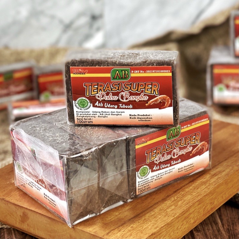 

Terasi Udang Bangka Super Merk AB Asli Udang Toboali 100 gr