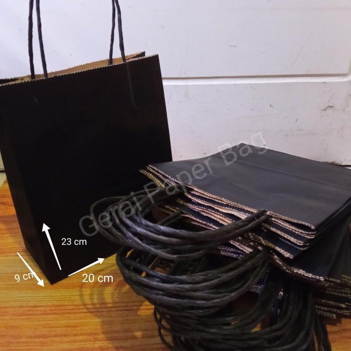 

[RESTOCK] paperbag SOS paper bag hitam Tali twist 20 x 9 x 23 TERMURAH