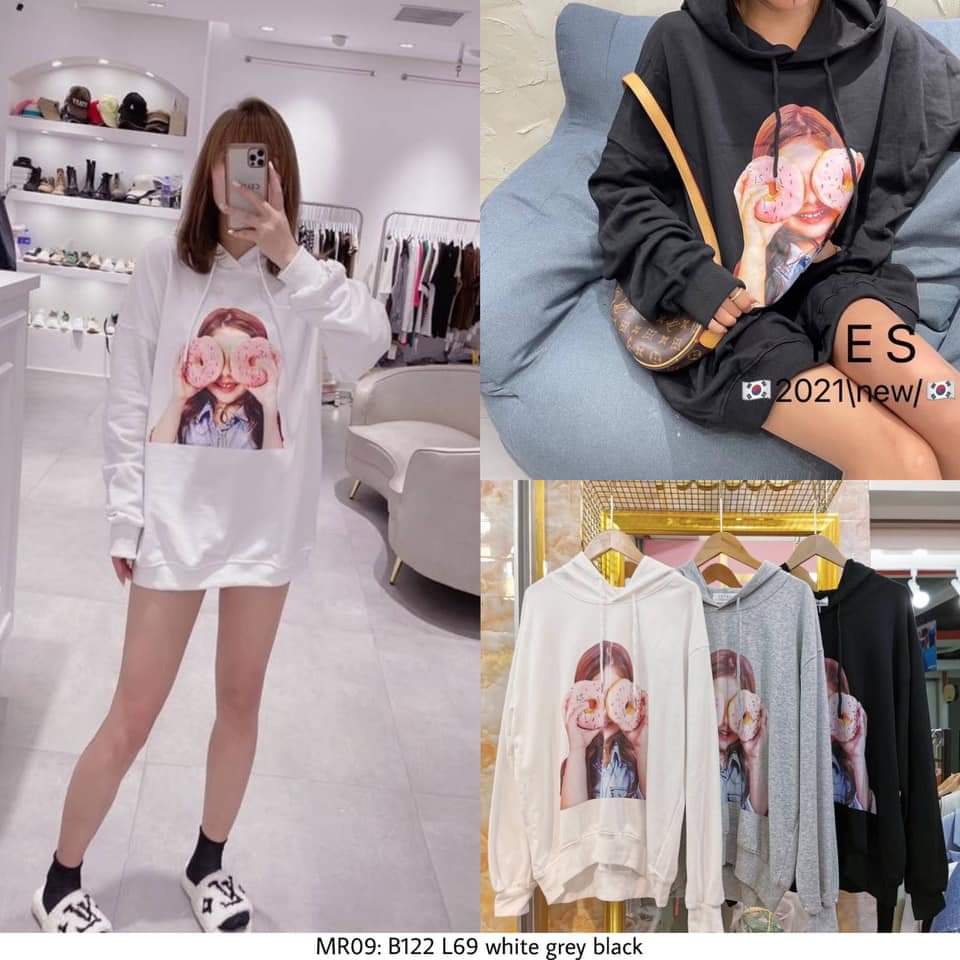Weijia Fashion OOTD Wanita Sweater NANCY / Sweater Hoodie Donut Glass / Sweater Wanita Kekinian / Sw