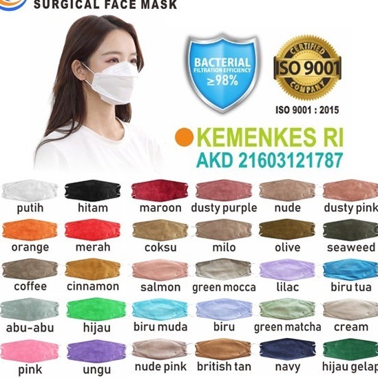 MASKER KF94 JSP 3D SM05 MODEL CONVEX - SURGICAL MASK JSP SM05