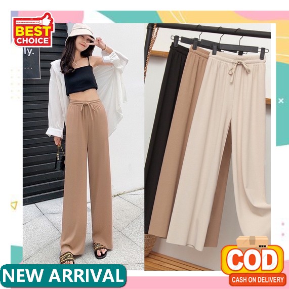 Celana Kulot Panjang Korea / Highwaist / Loose Pants / Celana Kain / Bawahan Wanita / Pakaian / Fash