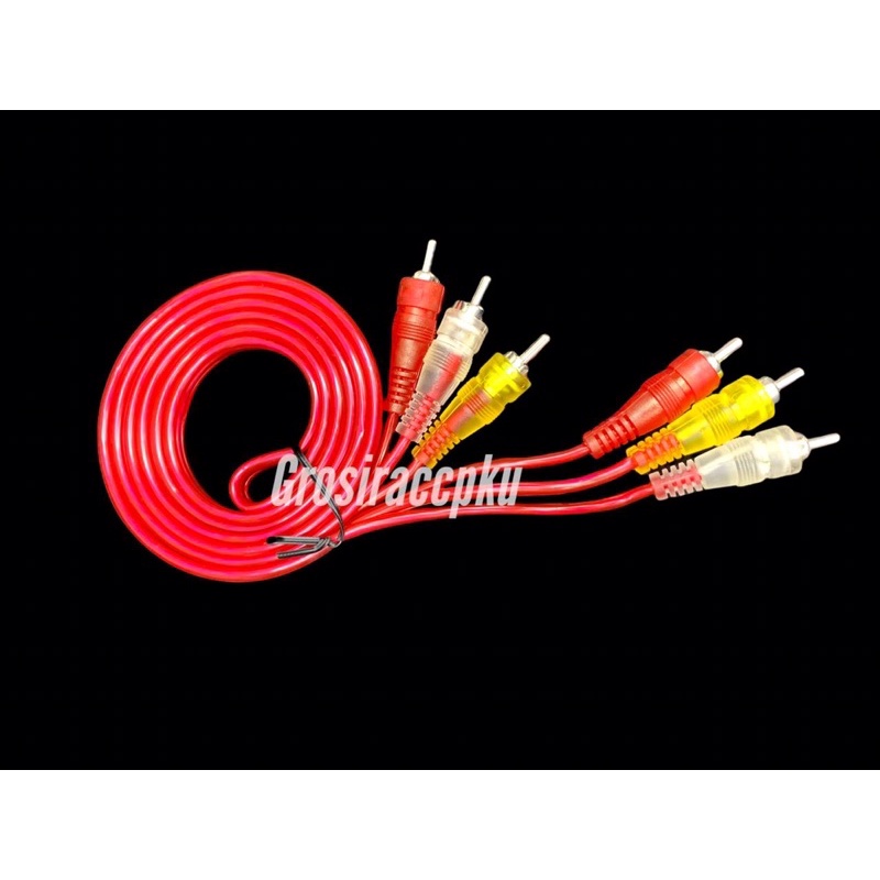 Kabel 3 RCA 3 ke 3 panjang 1,5 meter / Rca Audio 2 ke 1 / Kabel audio DVD TV murah Meriah