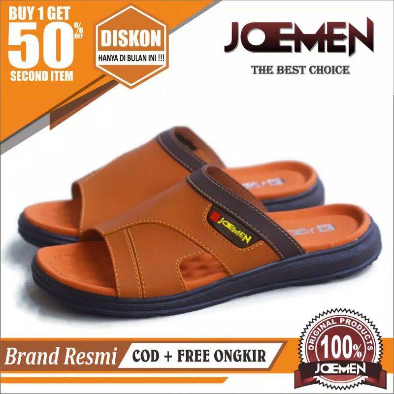 SANDAL SLOP PRIA KULIT ORIGINAL JOEMEN SANDAL IMPOR TRENDI FASHION