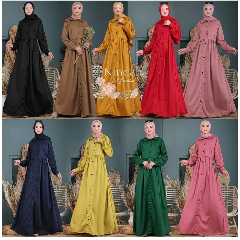 Gamis mellisa beauty basic daily ori by nindah fashion