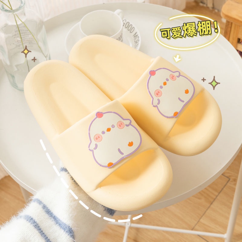 Gobra ♕ SA010 Sandal Empuk EVA Import Sendal Rumah Motif Bear Cute Fashion Korea Wanita Bahan Rubber Anti Sakit