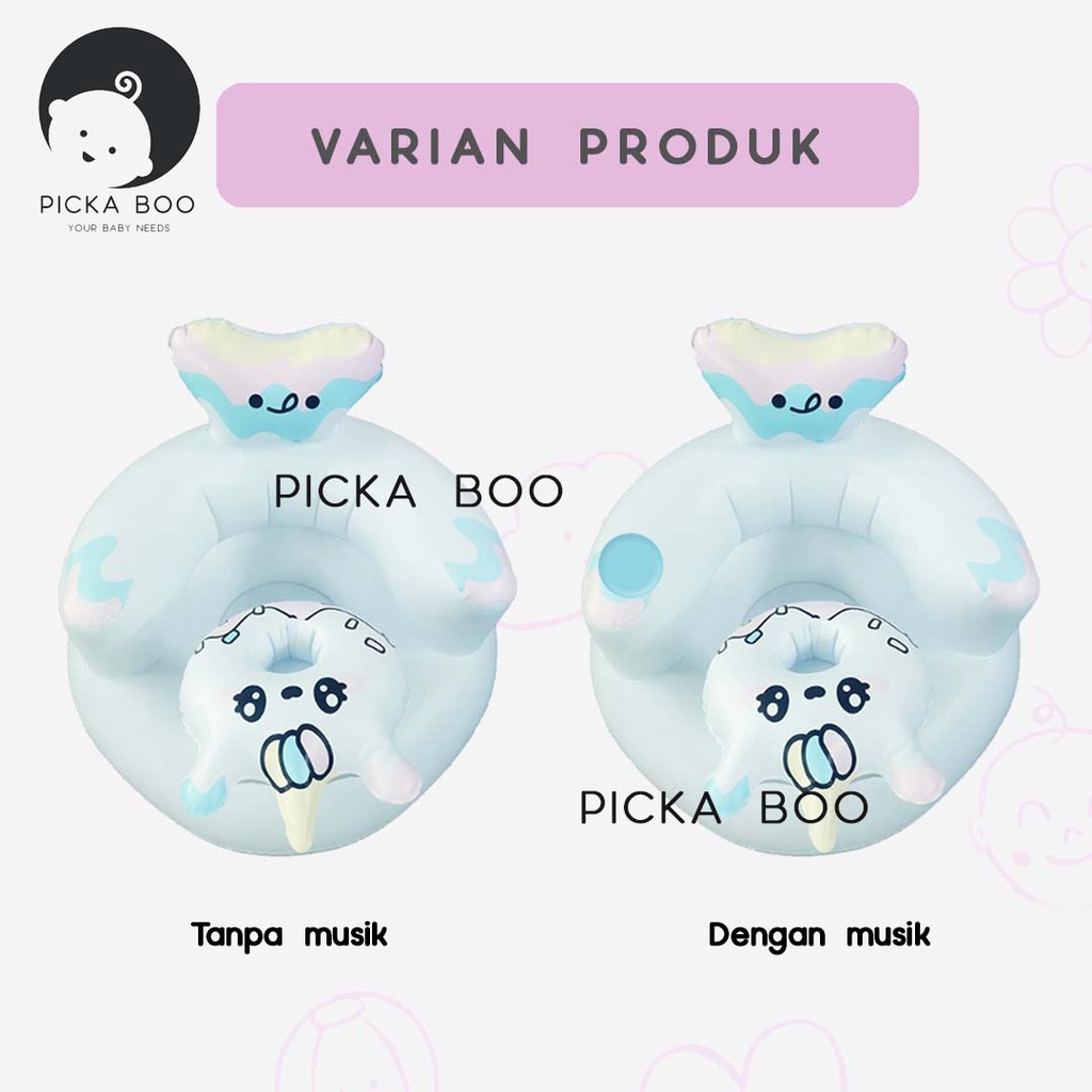 PICKA BOO Sofa Tiup Kursi Pompa Bayi Sofa Belajar Duduk Bahan PVC