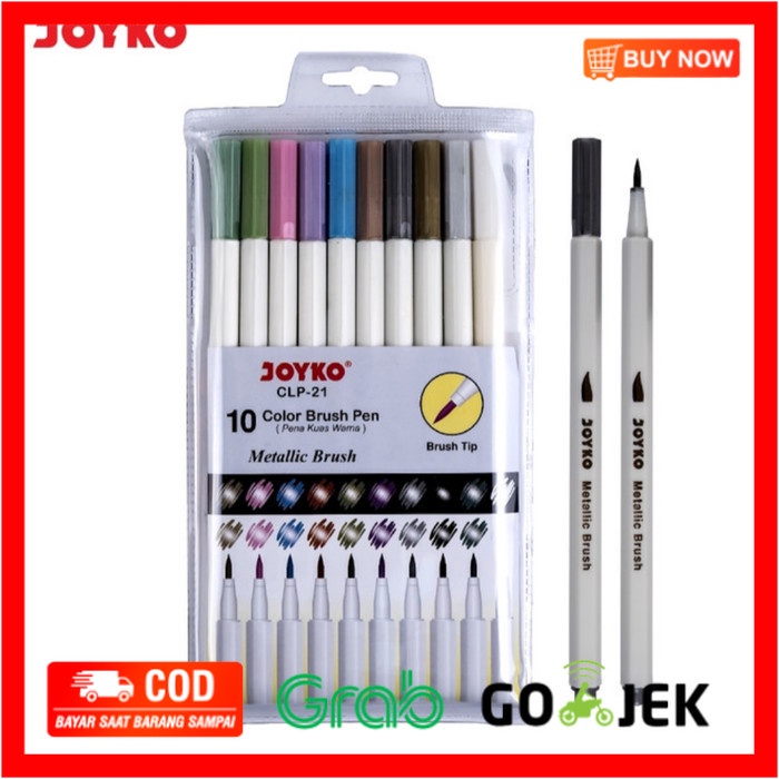 

(BISA COD) Spidol Kuas Color Brush Pen CLP-21 Metallic Brush Joyko