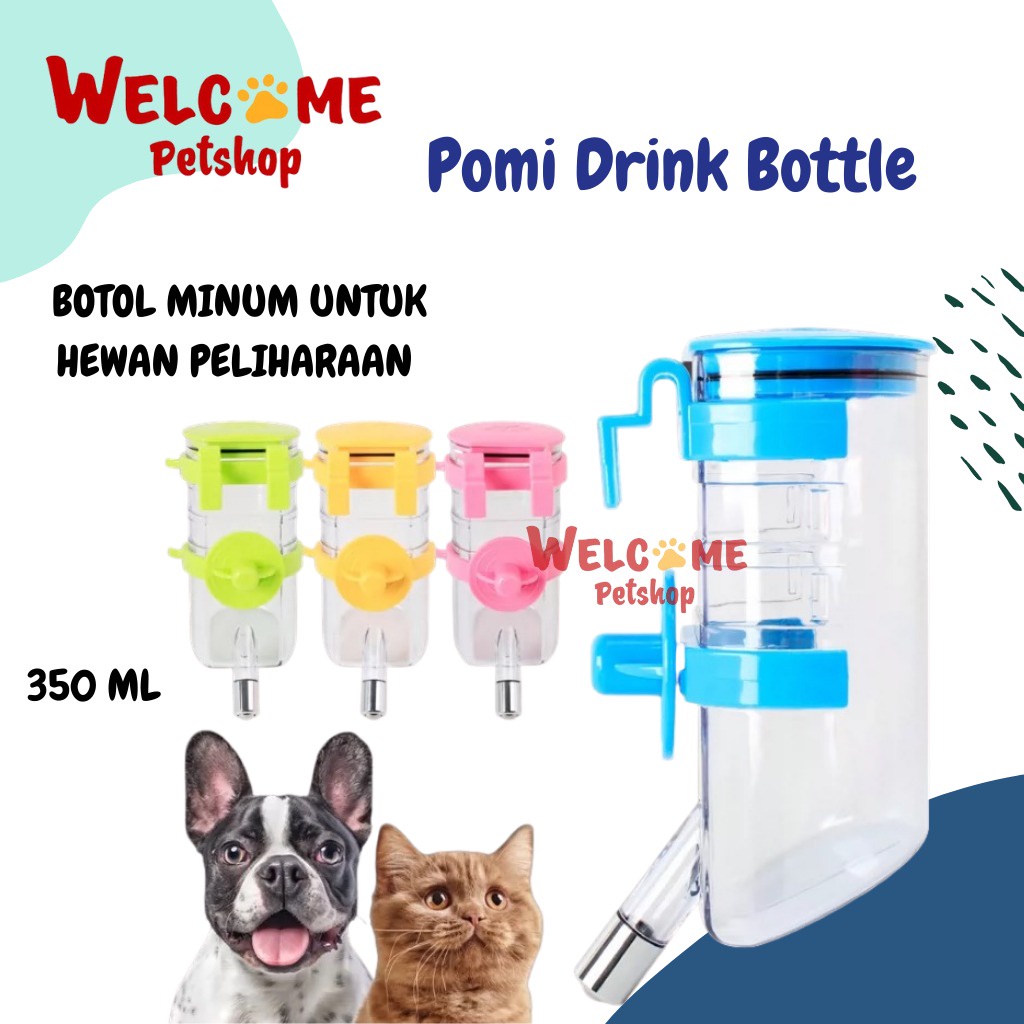 Pomi Drink Bottle Anjing Kucing Kelinci Botol Minum Air 350ml