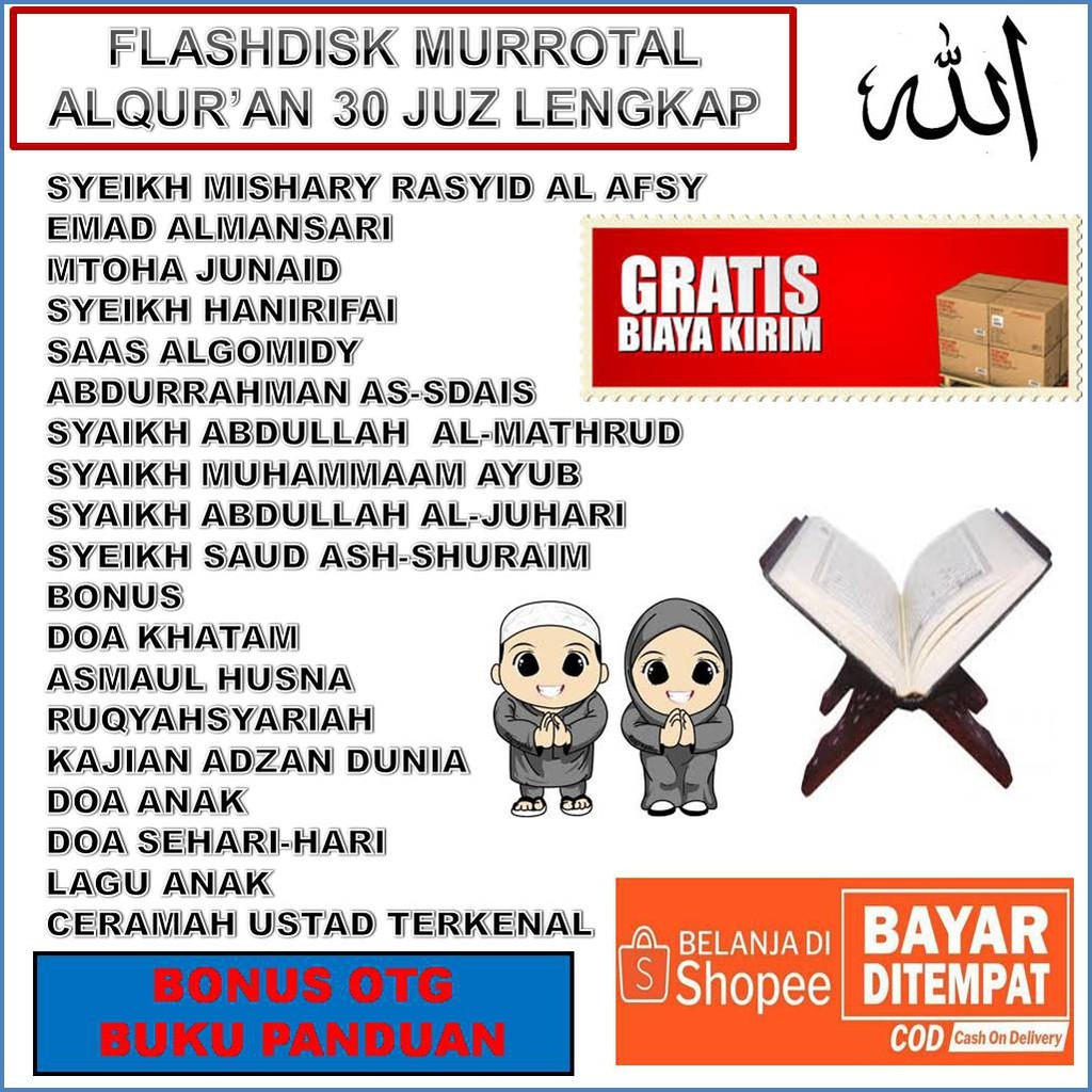 COD FLASHDISK MUROTTAL MP3 ALQURAN MEMORY FLASHDISK ISLAMI