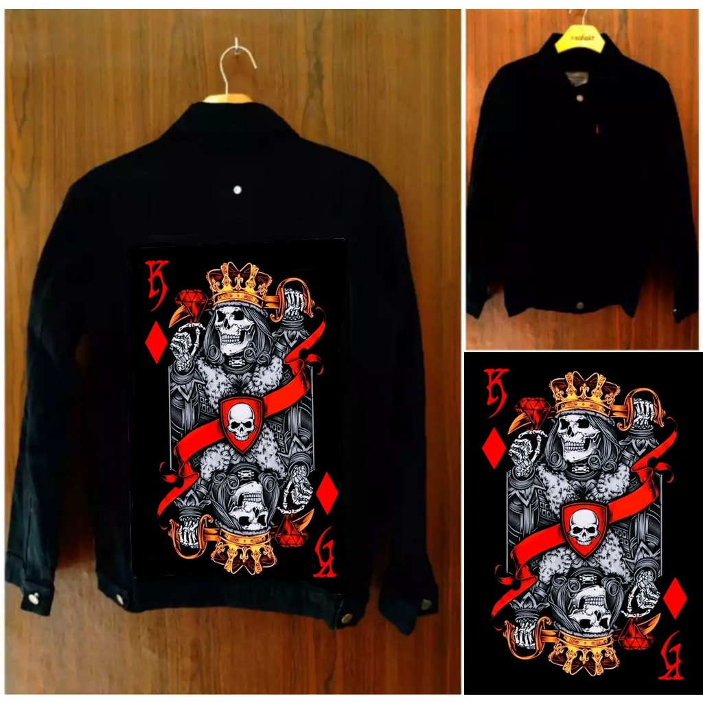 CUCI GUDANG!! JAKET DENIM PRIA GAMBAR PRINTING SABLON PREMIUM QUALITY