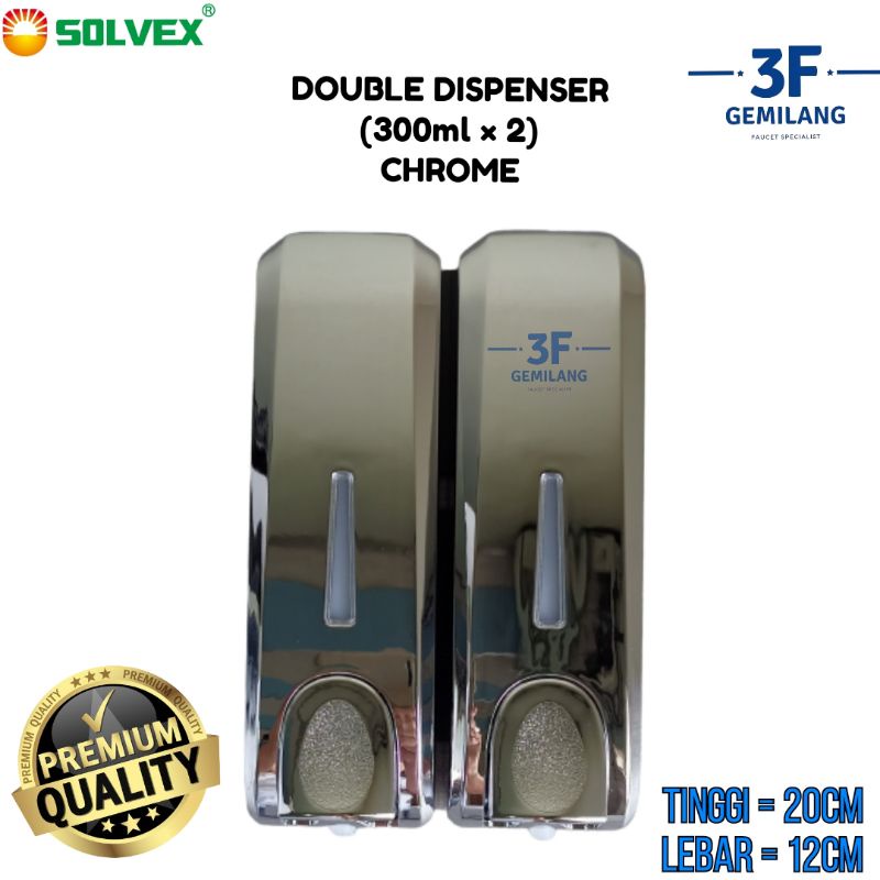 Solvex - SOAP DISPENSER DOUBLE - Tempat Sabun Cair - PREMIUM QUALITY