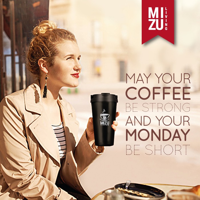 MIZU COFFEE IS LIFE Coffee Tumbler 500ml Thermos Mug Hot & Cold Stainless Steel Cup BPA-Free-2