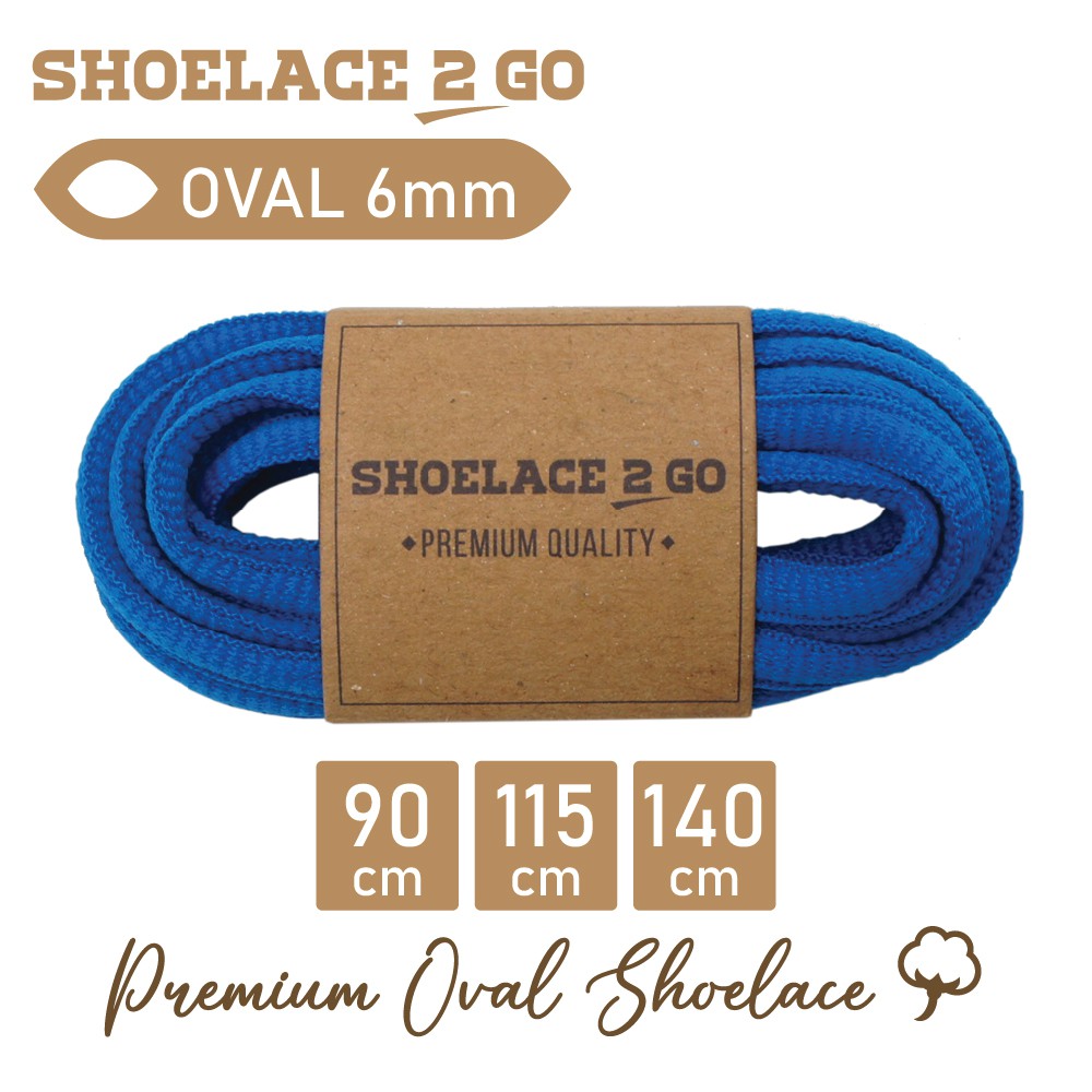 SHOELACE 2 GO PREMIUM TALI SEPATU LONJONG OVAL - SO6 - J1 - BLUE - 6MM