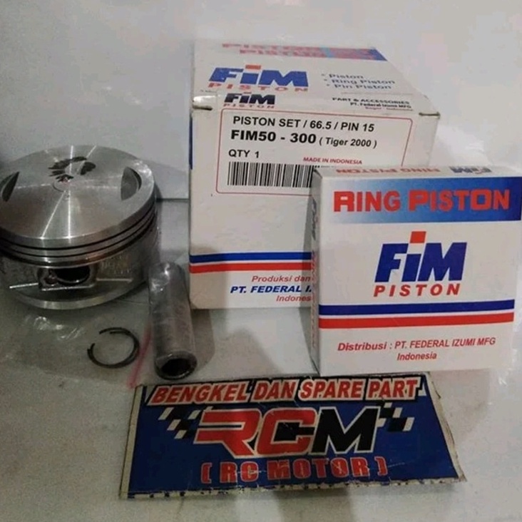 PISTON SEHER SEKER KIT SET TIGER OS FIM50-300 FIM50 50 300 DIAMETER 66.5 66,5 JUPITER Z PIN PEN 15 ORI ORIGINAL FIM ASLI