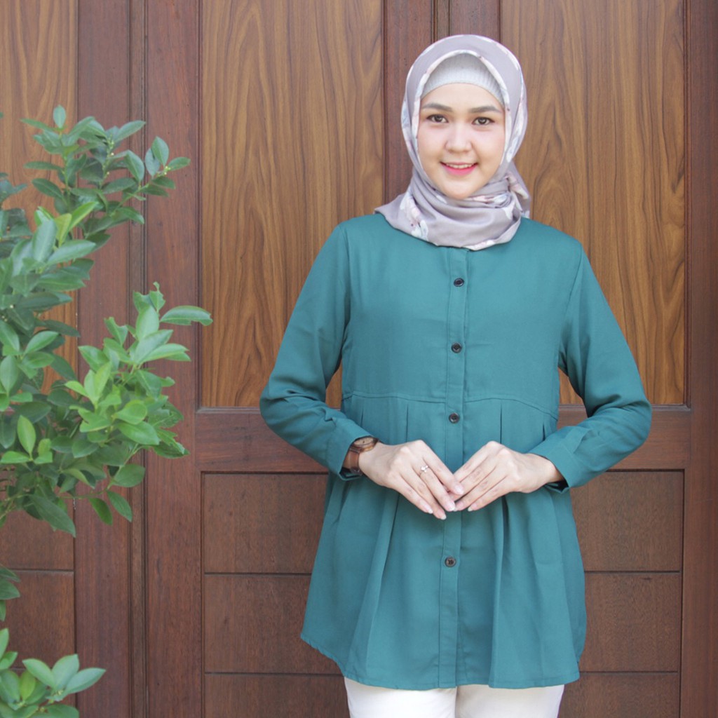 Ayesa Top - Green Ocean by Hijab Mamah icis