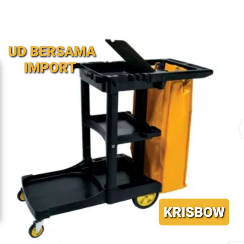 krisbow troli kebersihan trolley janitor cart troli sampah