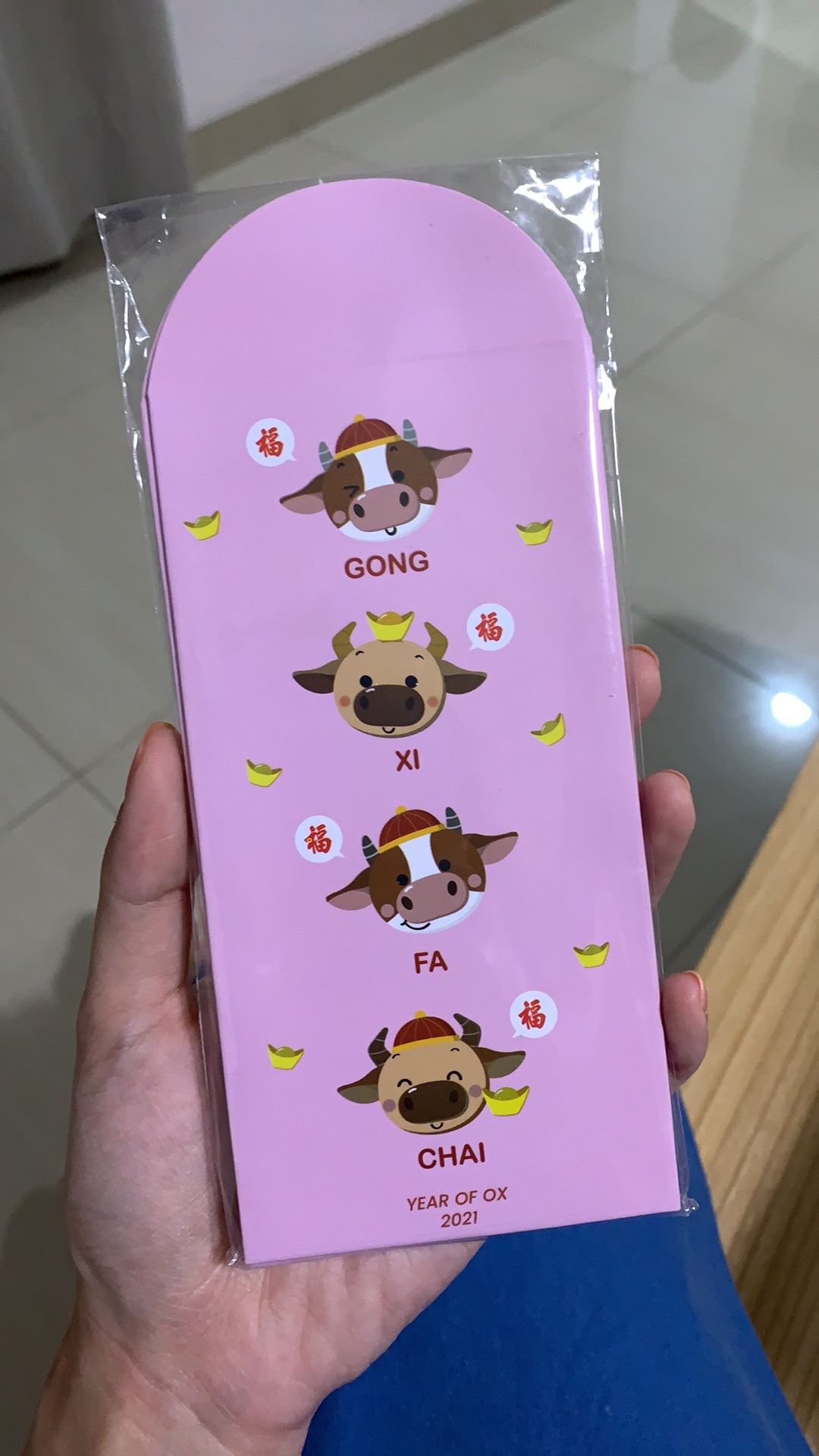 Angpao Imlek 2021 Shio Kerbau Ukuran  Panjang (uang Tidak Dilipat)