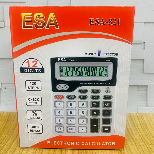 

Kalkulator ESA-821 Dengan money Detector - Kalkulator ESA 812 12 digit Dengan Sinar UV Cek Uang