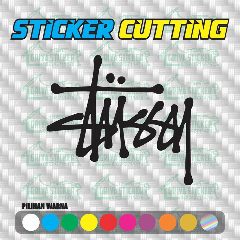 Sticker STUSSY stiker cutting viral motor mobil