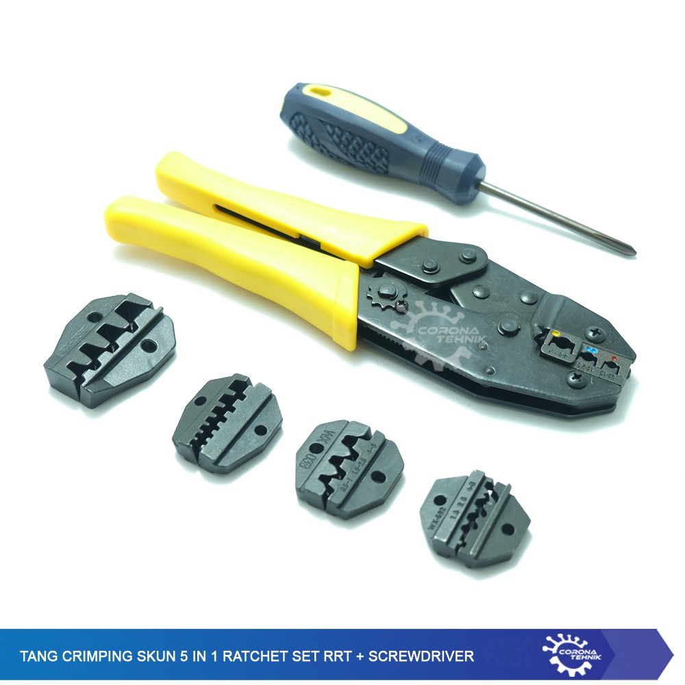 Tang Crimping Skun 5 In 1 Ratchet Set RRT + Screwdriver