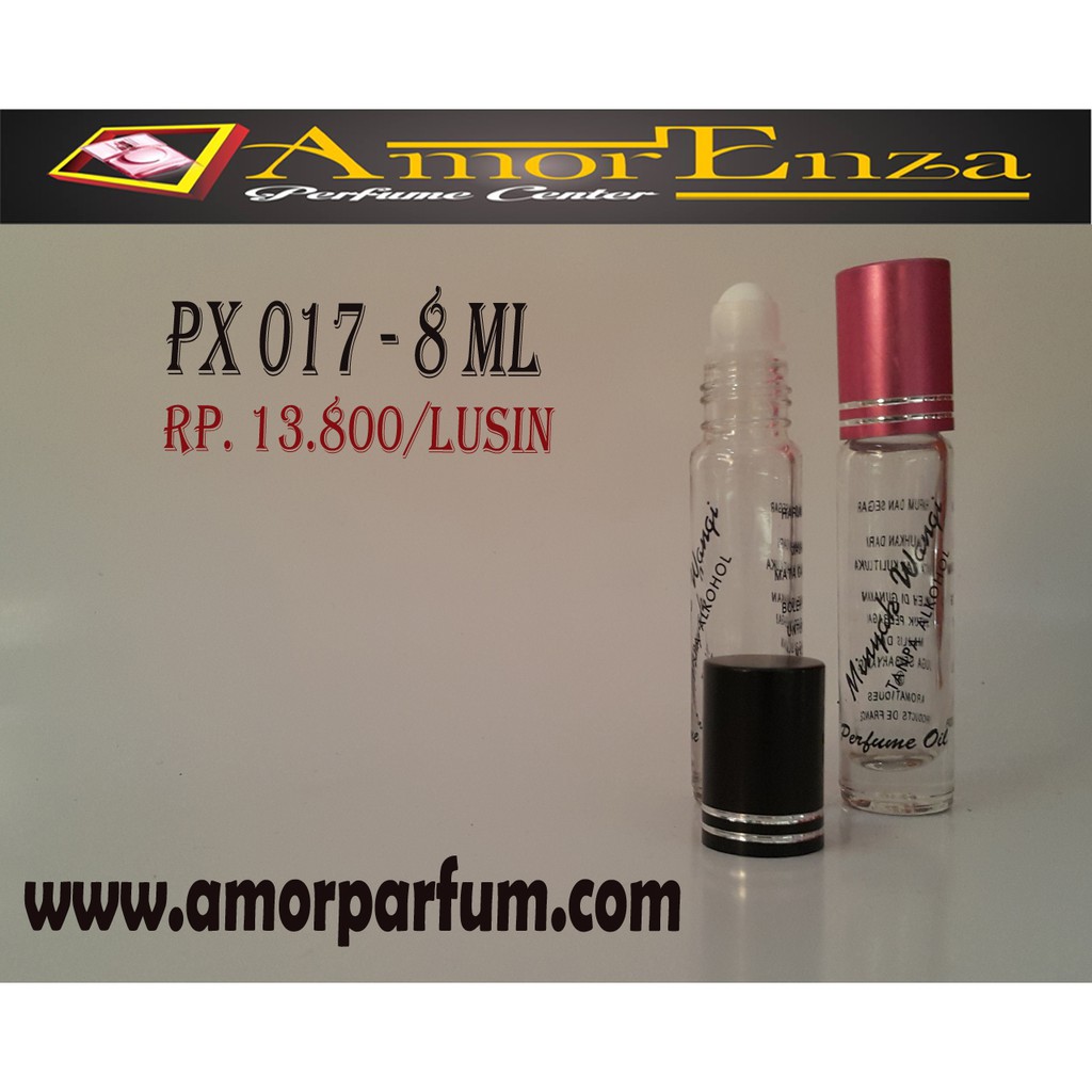 BOTOL PARFUM ROLL ON 8 ML PRINTED &amp; DOFF 1 LUSIN isi 12 botol