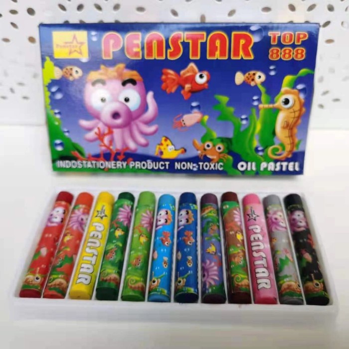 

PASTEL-DRY-OIL- CRAYON /OIL PASTEL 12 COLOR PENSTAR (NON TOXIC) -OIL-DRY-PASTEL.