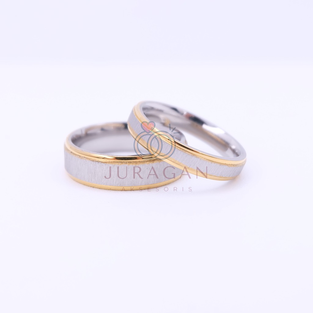 [HIGH QUALITY] Cincin Couple BUCIN R95 Titanium Ukir Nama + Box Cincin Beludru + BONUS Gelang Couple