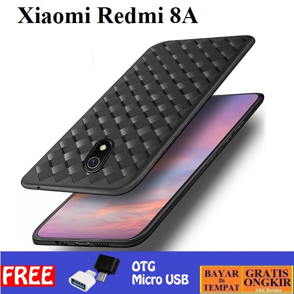 Soft Case Xiaomi Redmi 8A Woven Tenun Motif Anyaman Botega Free OTG Micro USB