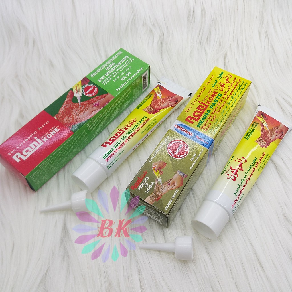 [1BOX isi.12] Rani Kone Henna Pasta Untuk Mendekorasi Kulit Tubuh